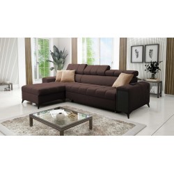 Venna I mini corner sofa with sleeping function and USB port in Plush fabric, Avra 6