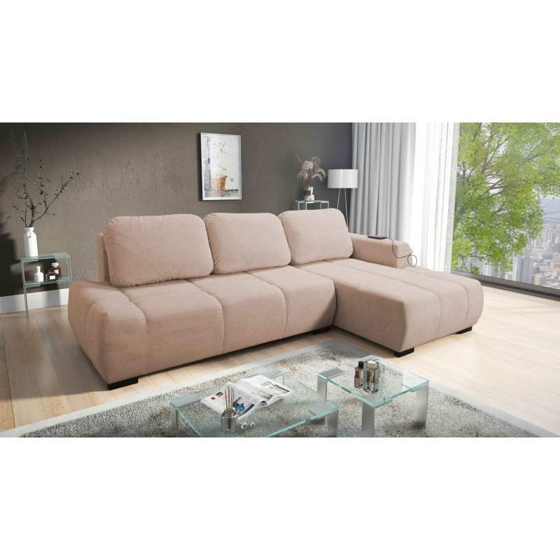 Oscar corner sofa with sleeping function and USB port – Comfort and style in your living room Oscar corner sofa with sleeping function and USB port – Comfort and style in your living room