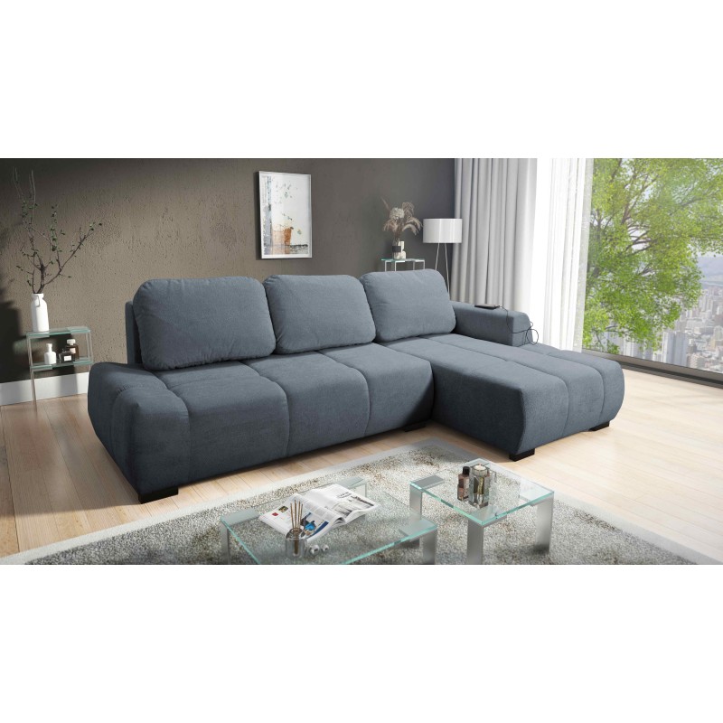 Oscar corner sofa with sleeping function and USB port – Comfort and style in your living room Oscar corner sofa with sleeping function and USB port – Comfort and style in your living room