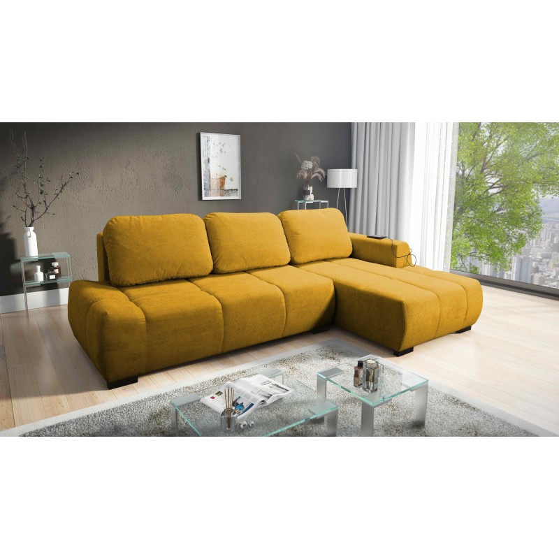 Oscar corner sofa with sleeping function and USB port – Comfort and style in your living room Oscar corner sofa with sleeping function and USB port – Comfort and style in your living room