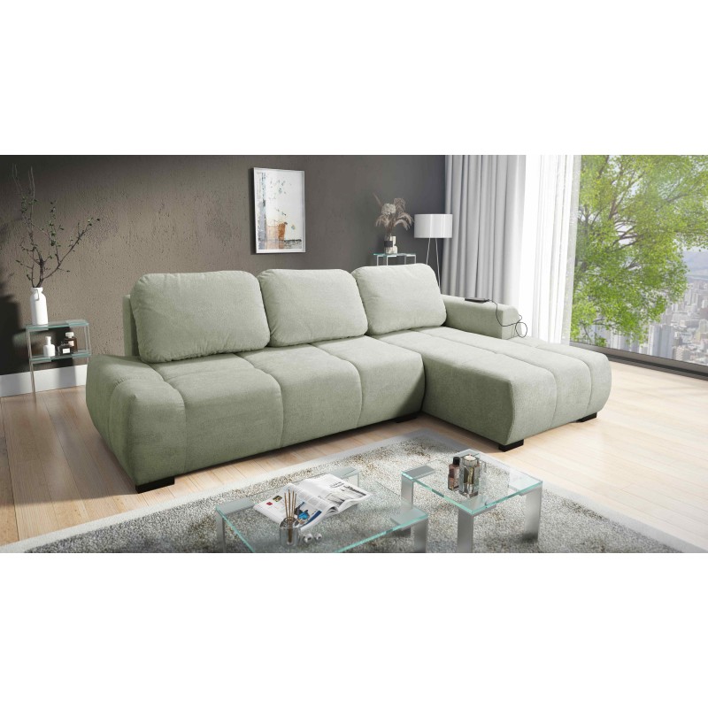 Oscar corner sofa with sleeping function and USB port – Comfort and style in your living room Oscar corner sofa with sleeping function and USB port – Comfort and style in your living room