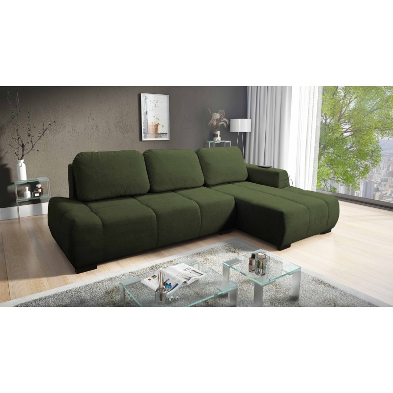 Oscar corner sofa with sleeping function and USB port – Comfort and style in your living room Oscar corner sofa with sleeping function and USB port – Comfort and style in your living room
