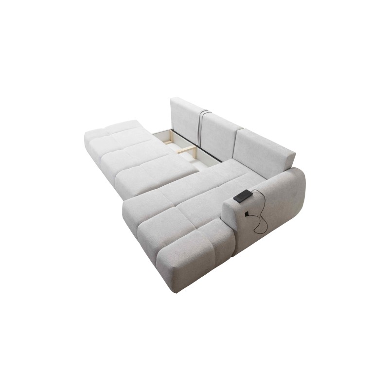Oscar corner sofa with sleeping function and USB port – Comfort and style in your living room Oscar corner sofa with sleeping function and USB port – Comfort and style in your living room