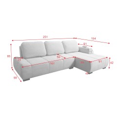 Oscar corner sofa with sleeping function and USB port – Comfort and style in your living room Oscar corner sofa with sleeping function and USB port – Comfort and style in your living room